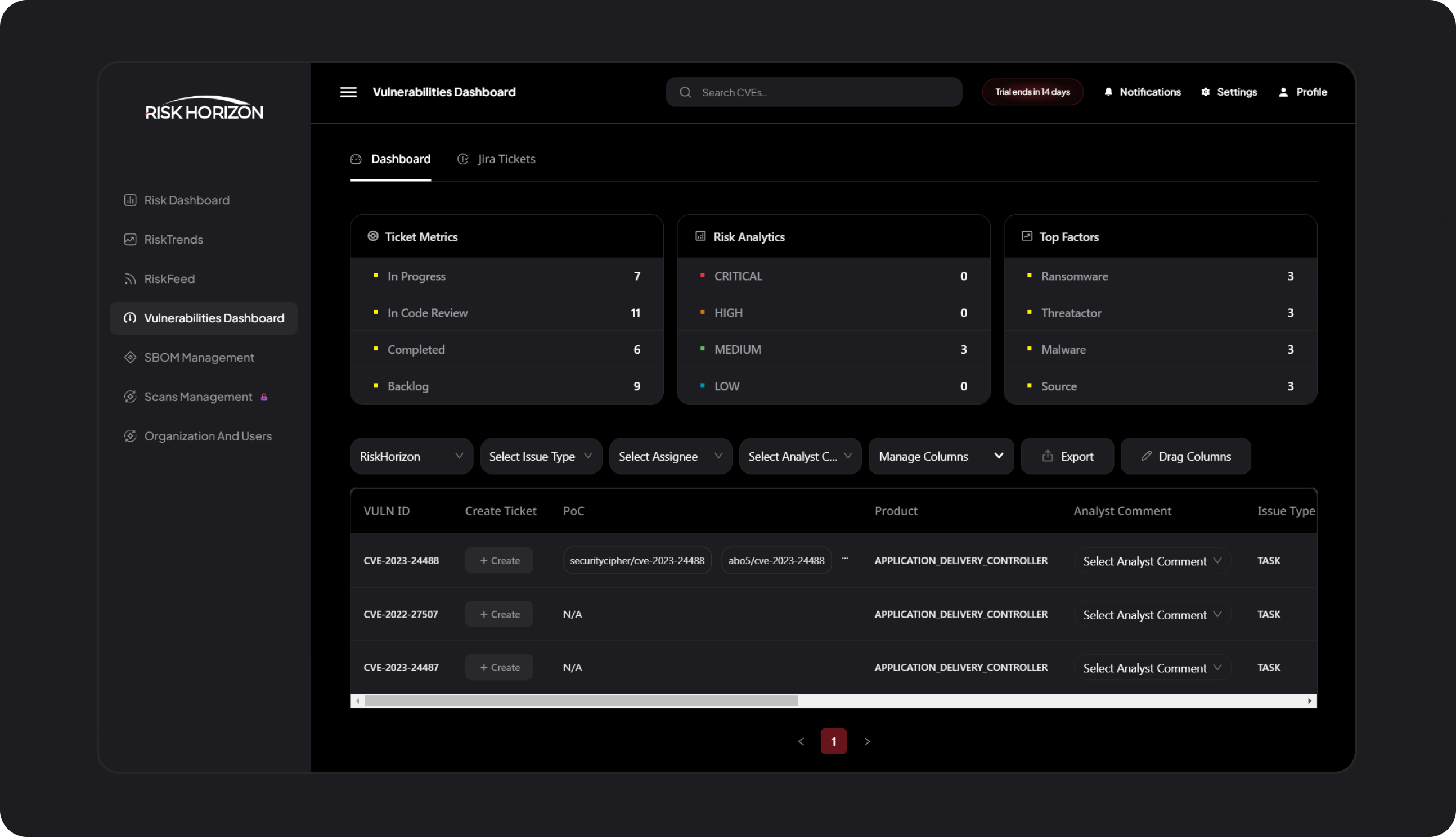 Vulnerability Dashboard